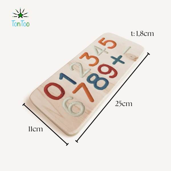 Doğal Ahşap Montessori Eğitim Aracı | Çocuklar İçin Rakam Yazma ve Matematik Tableti - Görsel 4