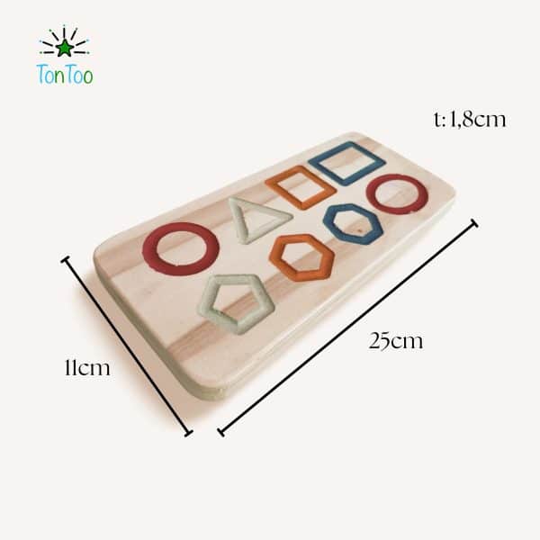 Doğal Ahşap Montessori Eğitim Aracı | Çocuklar İçin Şekil Çizme ve Geometri Tableti - Görsel 4