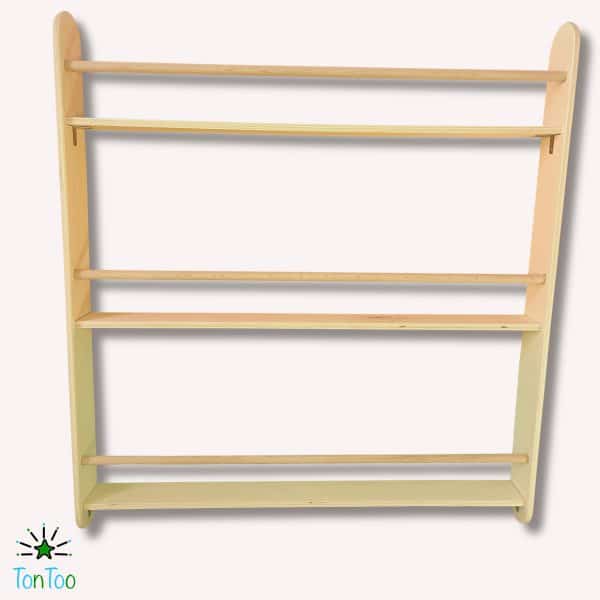 Ahşap Montessori Kavelalı Çocuk Kitaplığı | Ergonomik Kontrplak Kitap Rafı | Çocuk Odası Düzenleyici - Görsel 4