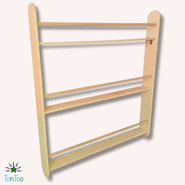 Ahşap Montessori Kavelalı Çocuk Kitaplığı | Ergonomik Kontrplak Kitap Rafı | Çocuk Odası Düzenleyici - Görsel 5