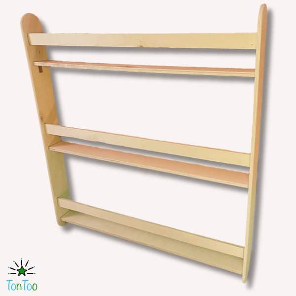 Ahşap Montessori Çocuk Kitaplığı | 3 Raflı Kontrplak Tasarım | Kitaplara Kolay Erişim - Görsel 3