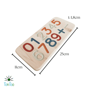 Ahşap Montessori sayı tableti. Eğitici matematik ve rakam yazma tahtası. Çocuklar için ince motor beceri geliştirici oyuncak.
