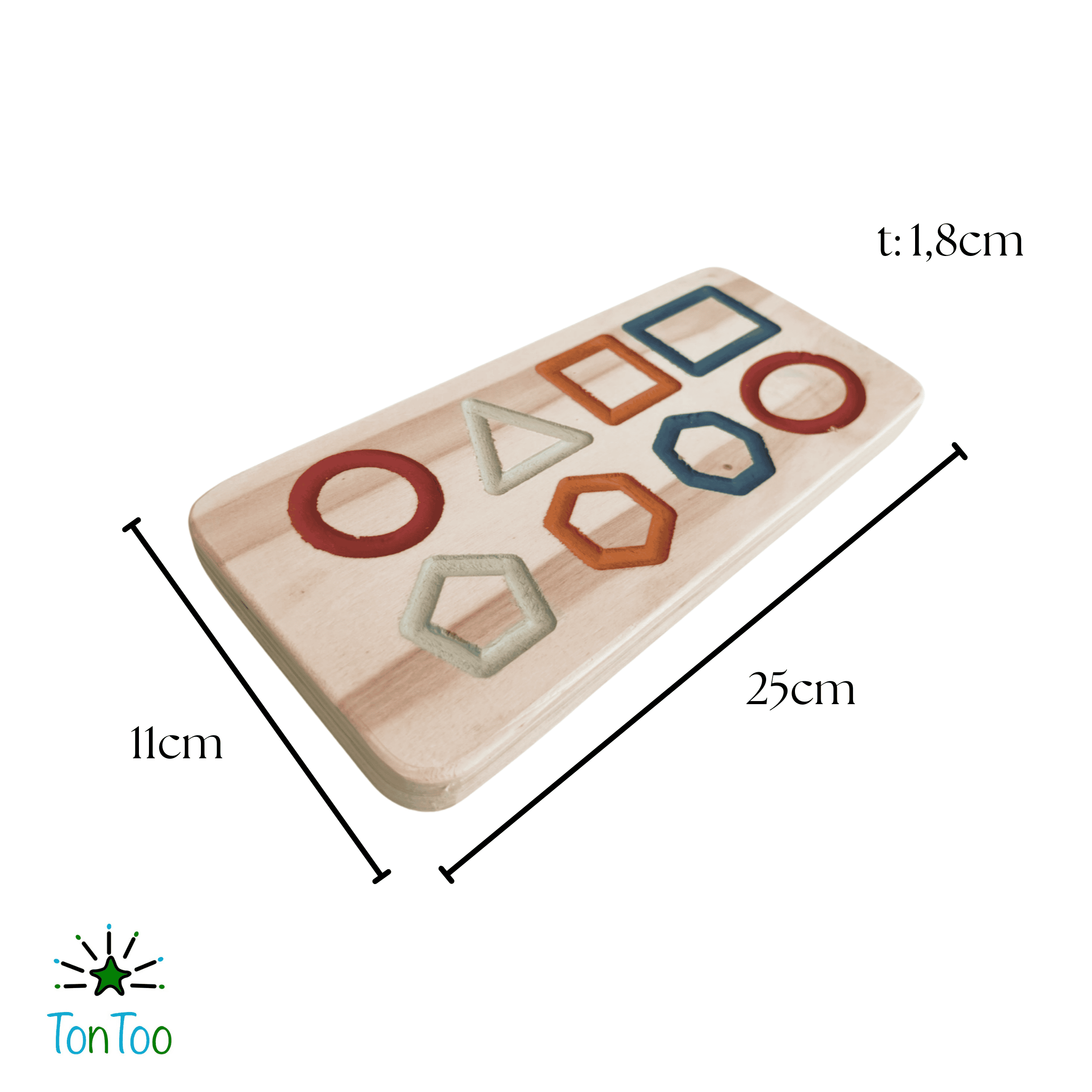 Ahşap Montessori geometrik şekil tahtası. Eğitici çizim ve şekil tanıma tableti. Çocuklar için ince motor beceri geliştirici oyuncak.